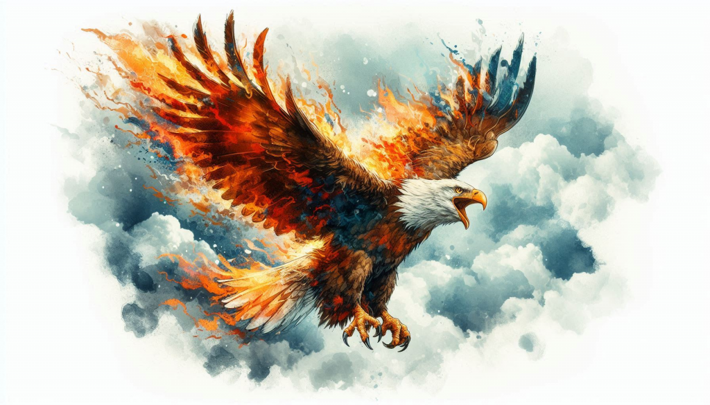 Orell's eagle burning